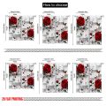 2pcs 2D flat printing Window Curtains Red Rose Butterfly Cubes Digital Printed Polyester Drapes Holiday Decorations Use for.