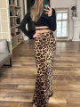 HH Women Fashion Leopard Print Skirt Vintage High Waist Midi Skirts Elegant Women Summer Casual Streetwear Skirt. 