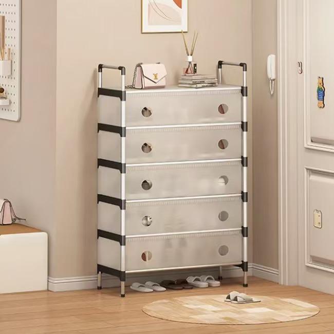 6-layer dustproof shoe rack, often described as a multi-layer shoe cabinet or storage organizer.