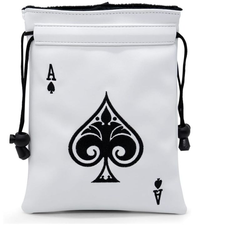 Funny Golf Valuables Pouch, PU Leather Golf Tee Pouch with Drawstring Closure Golf Ball Handbag Portable Ball Pouch
