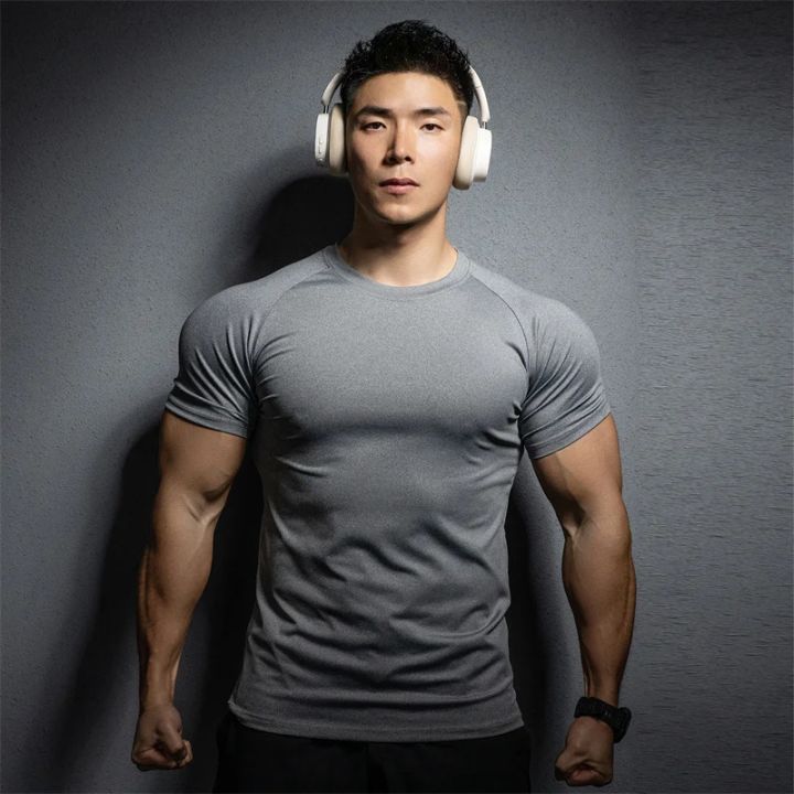 2026%20New%20Running%20Men's%20T-Shirt%20Sports%20Leisure%20Gym%20Exercise%20Training%20T-Shirt%20Elastic%20Quick%20Drying%20Short%20Sleeve%20T-Shirt%20Men%20Tops%20-%20Image%205