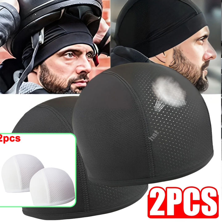 1/2pcs Motorcycle Skull Helmet Inner Cap Quick Dry Breathable Racing ...
