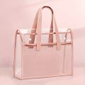 Clear Tote Bag For School Exams Transparent PVC Document Organizer Waterproof Handbag With Reinforced Handles For Stationery. 