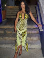 kliou Point Print Irregularly Maxi Dress Women Cross Halter Bandage Hollow Backless Fashion Vestidos Female Evening Party Wear.