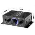 AK170 Mini Digital Power Audio Car Amplifier Blue Light Stereo Audio Amplifier for Home Theater Club Party Music 200Wx2 Power. 
