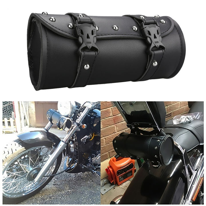 6 Style Motorcycle Tool Bag Waterproof PU Leather Universal Saddlebag Front Fork Handlebar Bags Luggage Storage Pouch For Harley