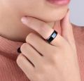 PACK OF 2/FASHION TITANIUM STAINLESS STEEL HEAVY CUBEIC RING +BLACK STAINLESS STEEL RING FOR MEN AND BOYS. 