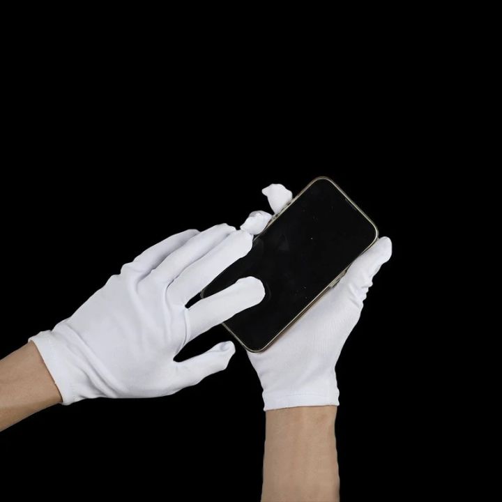 12pcs%20White%20Gloves%20Thin%20Quality%20Control%20Play%20Etiquette%20Labor%20Protection%20Work%20Sweatcloth%20Gloves%20Wear%20Resistant%20White%20Cotton%20-%20Image%205