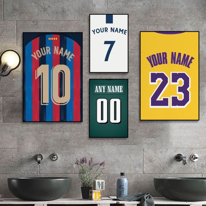 Football Basketball Jersey Name Custom DIY Sticky Poster HD Quality