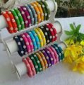 ( 4 Piece) / 2 Pair Handmade Silk Thread Bangles For Women. 
