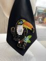 Original Niche Design Cravate1Pc Animal Decorative Tie, No-Knot Party Tie, Pearl Tie, Suitable for All Seasons, Personalized for Women, Suitable for Parties, , School, Shirts, and Holiday Outfits. 