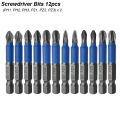 Magnetic Screwdriver Bits Set PH1 PH2 PH3 PZ1 PZ2 PZ3 Anti-slip 1/4 Hex Shank Fit Hand Electric Drill Driver Tool Part Accessory. 