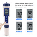 5-in-1 ph/ec quality tester (conductivity)/TDs (PPM)/salinity (PPT) digital thermometer water quality tester. 