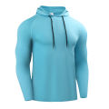 Running Long Sleeve T Shirt Men Sportswear Hooded T-shirt Elastic Jersey Gym Fitness Male Tops Tee Training Sport Tracksuit Men. 
