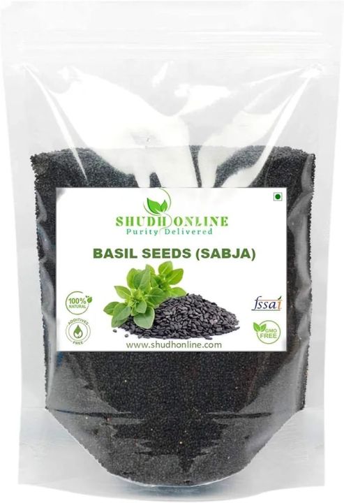 Shudh Online Sabja Seeds, Basil Seeds for Weight Loss Organic (1800 Grams / 1.8 Kg), Tulsi beej, Kamakasturi Seed, Tumkaria, Sbja for Falooda, Sabza, Besel, Sabja, Besil, Bassil, Badil