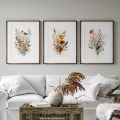Scandinavian Minimalist Aesthetic Wall Art Neutral Watercolor Wildflowers Plants HD Poster Prints Home Bedroom Living Room Decor. 