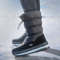 Winter thick women's snow boots Warm Plush Mid-calf Boots Non slip Waterproof  Platform Snow Boot Casual Female White shoes. 
