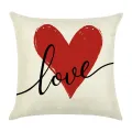 2025 1pcs Valentine'S Day Cartoon Pillow Cover Valentine'S Day Heart Striped Wedding Cushion Cover Sofa Decoration 50x30cm. 