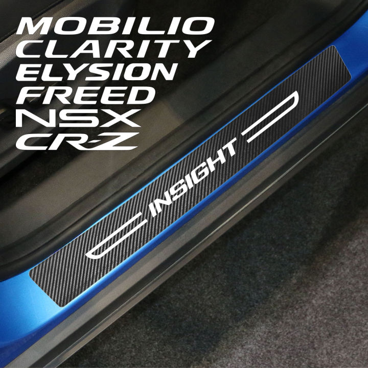 Insight Car Sticker 4PCS Car Sill Stickers Decoration Auto Accessories Carbon Fiber Decals ...