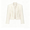 Women's Jacket Short Blazer Rope-Braided Decoration Gold Button Epaulette Women's Wear 2026 Spring Coat.