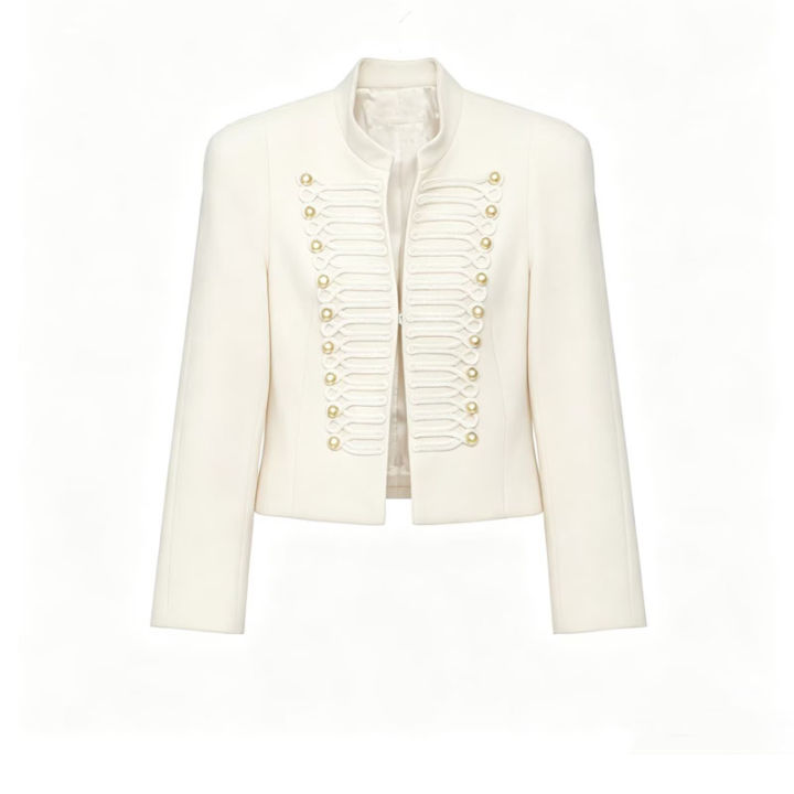 Women's%20Jacket%20Short%20Blazer%20Rope-Braided%20Decoration%20Gold%20Button%20Epaulette%20Women's%20Wear%202026%20Spring%20Coat%20-%20Image%204