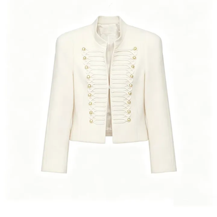 Women's%20Jacket%20Short%20Blazer%20Rope-Braided%20Decoration%20Gold%20Button%20Epaulette%20Women's%20Wear%202026%20Spring%20Coat%20-%20Image%204