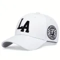 Unisex La Letter Embroidery Baseball Caps Spring and Autumn Outdoor Adjustable Casual Hats Sunscreen Hat. 