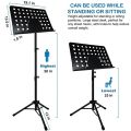 Sheet Music-Notation-Stand-Metal Professional Portable Perforated Music Stand. 