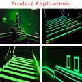 Luminous Tape Green Warning Ground Light Storage Stair Anti Slip Sticker Reflective Fluorescent Tape. 