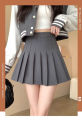 New Pleated Skirt for 2025 Womens Mini Skirts Japanese School High Waist Kawaii Cute Grey Plaid Skirt Uniform Harajuku Jupe.