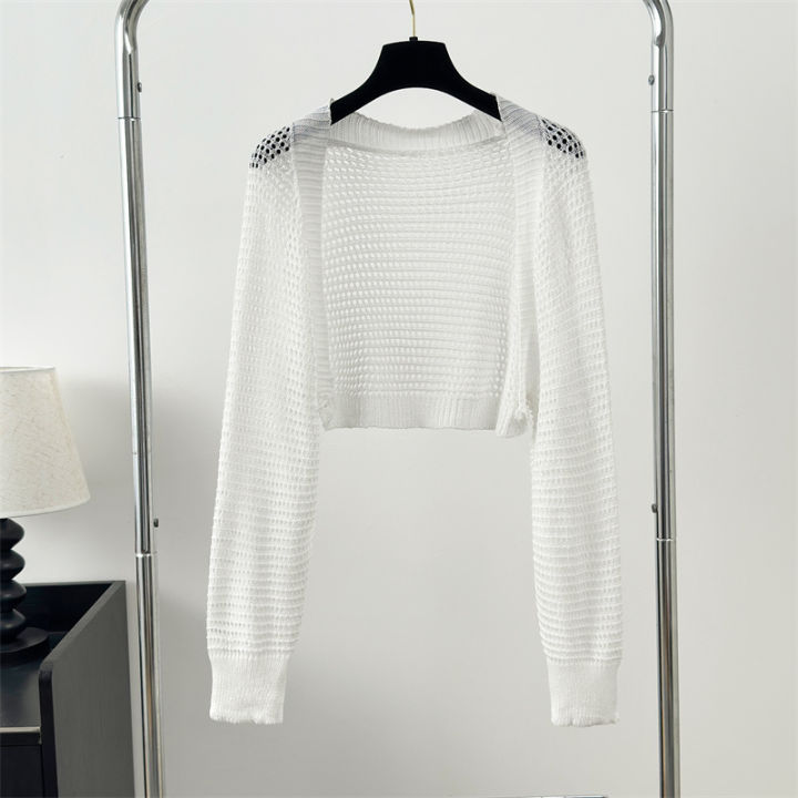 Crochet%20Knit%20Crop%20Cardigan%20Summer%20Beach%20Bikini%20Cover%20Up%20Long%20Sleeve%20Open-Front%20Bolero%20Sweater%20Shrug%20Top%20Women%20Vacation%20Outfit%20-%20Image%202