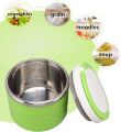 Insulated Food Container, Thermal Insulation Bento Box 1 Layer Portable Insulated Stainless Steel Lunch Box Waterproof Stackable Food Container with Replacement Handles. 