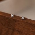 SOFTPIG Real 925 Sterling Silver Zircon 4MM Star Tiny Stud Earrings for Women Fine Jewelry Minimalist Ear Hole Care Accessories. 
