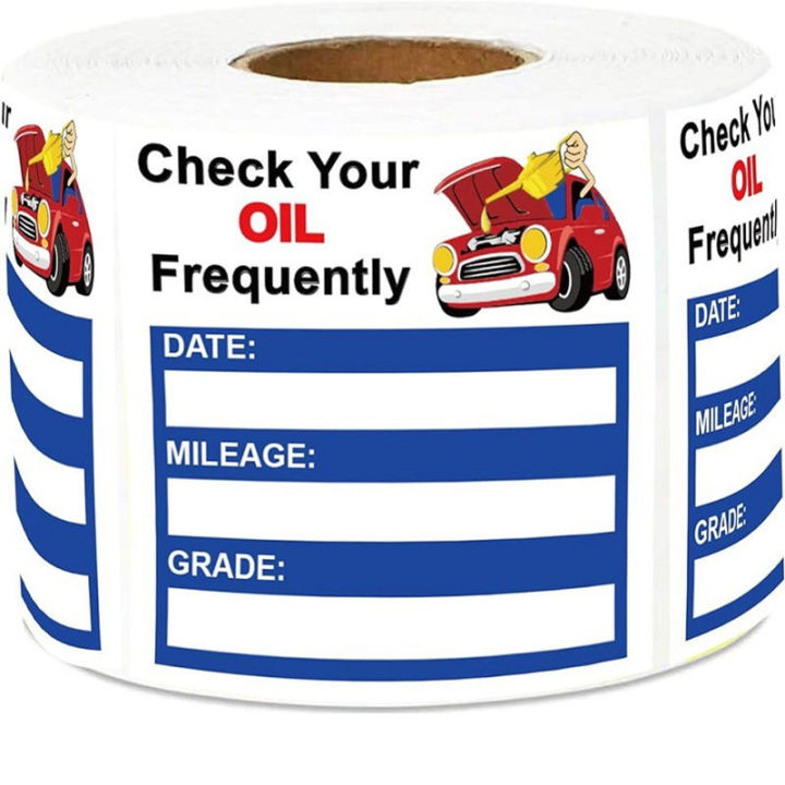 150 Pcs Oil Change Auto Maintenance Service Due Reminder Stickers Labels in Roll