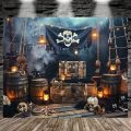 Pirate themed polyester photography background, perfect for teenage birthday parties, indoor/outdoor decoration. 