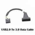 USB 3.0 to USB 2.0 Converter 20 Pin Male to 9 Pin PC Motherboard Female Data Cable Adapter Extend Cord for PC Computer. 