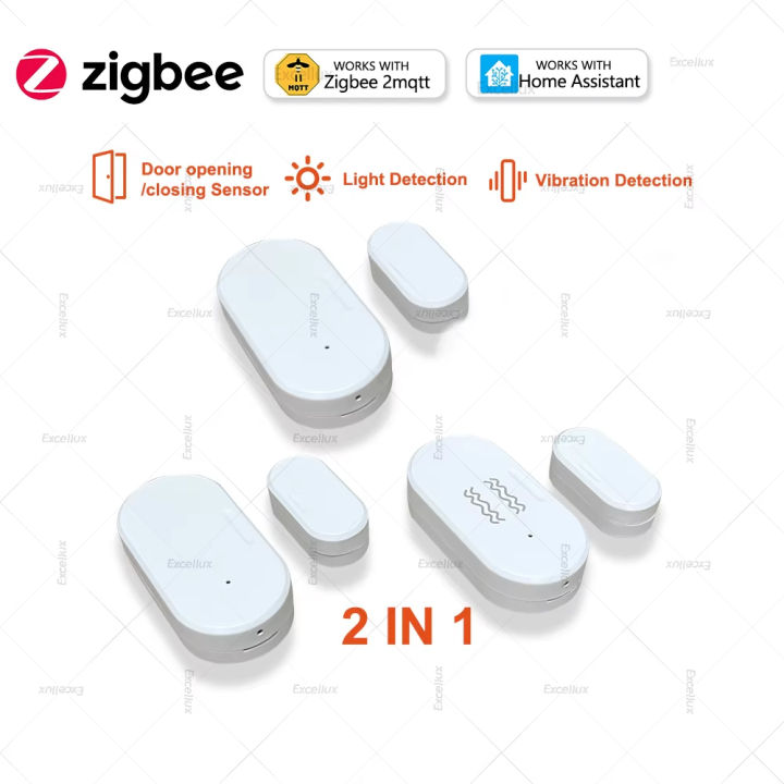 2 In 1 Zigbee Door Window Sensor With Lux Light/Vibration Sensor Home ...