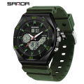 SANDA G Style Digital Men Watches Dual Display Three Time Waterproof Shock Sports Watch Military Countdown Male LED Quartz Clock. 