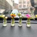 Mini flowers with clear glass vest gift car decorations mini present. 