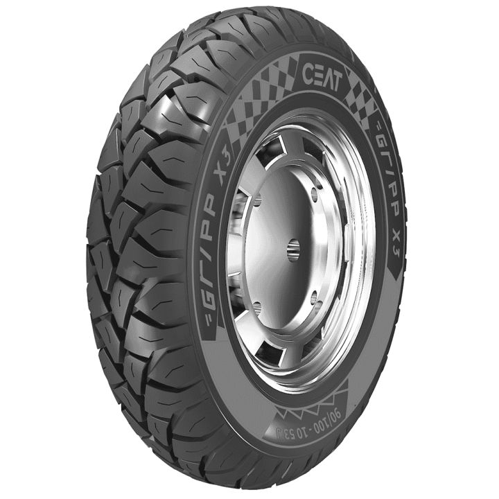 CEAT 90/100-10 Gripp×5 Tubeless Tyre For Scoteer