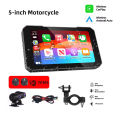 5INCH Screen Motorcycle CarPlay Screen Support Dual Camera Record with Wireless CarPlay and Android Auto IP67 Waterpr. 
