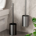Space Aluminum Toilet Brush Holder Set Bathroom Wall Mounted Hanging WC Clean Tool Vertical Stand Long Handle Toilet Wash Brush. 