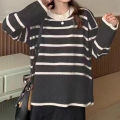 HELIAR Women Striped Loose Warm Sweater O-Neck Long Sleeve Thicken Knitted Pullovers Casual Sweater For Women 2023 Autumn Winter. 