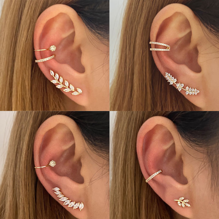 Bohemian NO Piercing Crystal Rhinestone Ear Cuff Earrings For Women