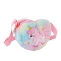 Cute Unicorn For Girls Plush Heart Zipper Shoulder Bag Messenger Bag Coin Purse Wallet Crossbody Bag Kids Gift Small Backpack. 