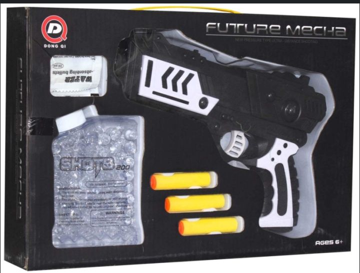 2 in 1 Toy Gun Pistol Shoot Water jelly balls Shooting Game Soft Water absorbing Bullets - Kids Toy Gun