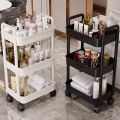 3/4 Tier Mobile Storage Rack Trolley Organizer With Wheels Plastic  Kitchen Organizers Household Cart Mobile Trolley Bookshelf. 