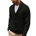 2025 Men's New Knitted Sweater Cardigan Long-sleeved Button-down Collar Pocket Sweater Men's Casual Winter Sweater. 