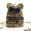 Loungefly Disney Mickey Mouse Ear Pu Leather Women's Backpack Castle Cosplay Leisure Travel Bag Mini Children's Schoolbag.