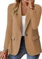 Women's Single Button Straight Anti-Wrinkle Jacket Long Sleeve Jacket  Formal Business Path OL Office Lady  Spring and Fall. 